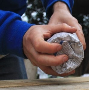 Flatten the end completely. Wine bottles and soft drink cans are great because you can make a great base for your pot with them.