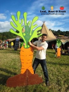 Duncan from Leaf, Root & Fruit found this giant carrot at Glastonbury