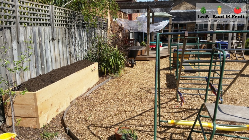 Raised Garden bed made out of cypress sleepers Melbourne