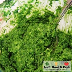 Our parsely pesto was so tasty, and such a vibrant green